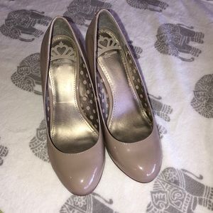 Fergalicious Glossy Nude Heels